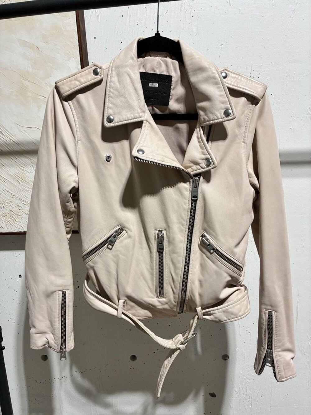 AllSaints Balfern Leather Biker Jacket W US 10